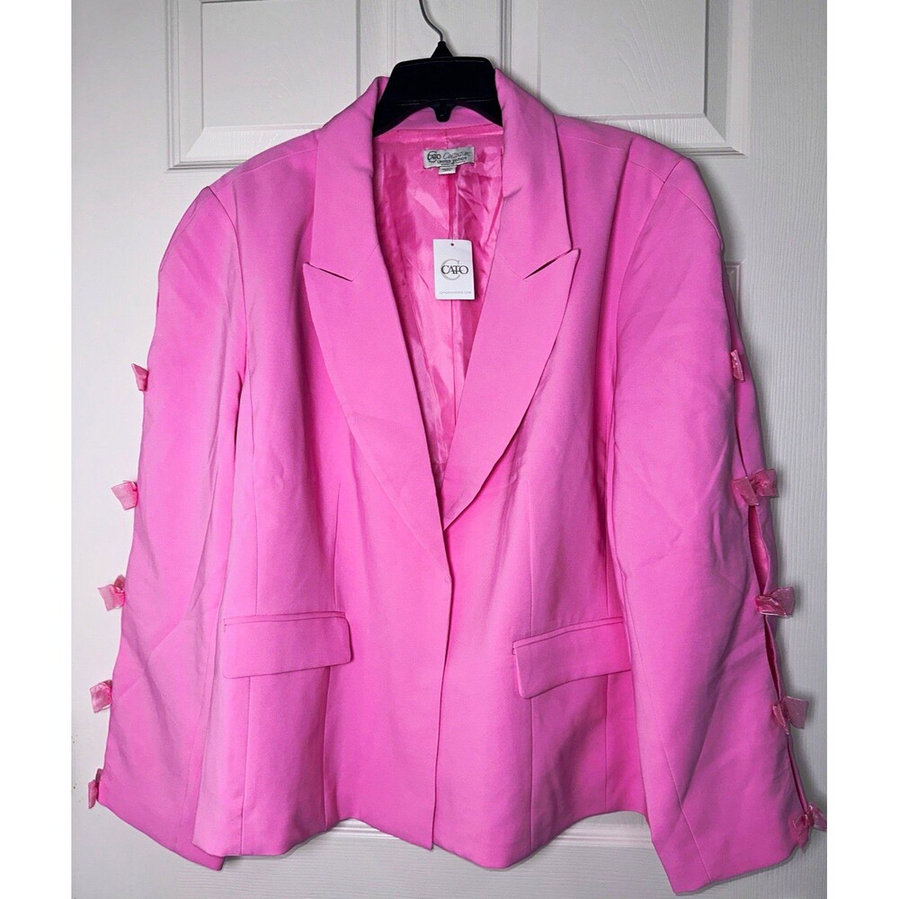 Cato Collection Limited Edition Pink Blazer Jacket Bow Detail Lined NWT 26W-28W